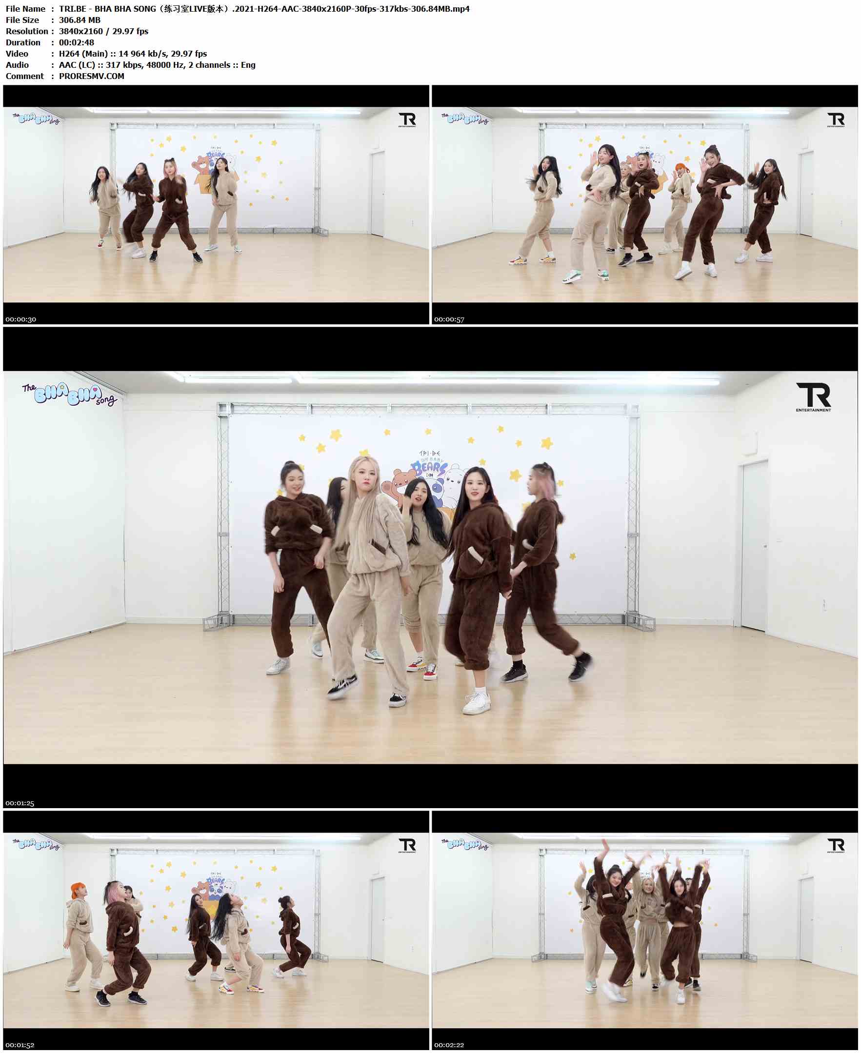 TRI.BE - BHA BHA SONG（练习室LIVE版本）.2021-H264-AAC-3840x2160P-30fps-317kbs-306.84MB官方MV_高清MV